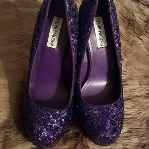 Sequins purple heels size 8